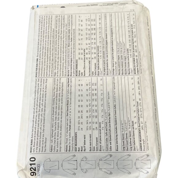 Simplicity 9210 Design Your Own Blouse Sewing Pattern Sizes 14/16/18 - Picture 2 of 2